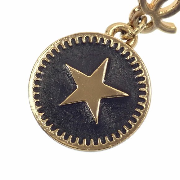 Chanel Star Swing Earrings for Women, Metal, Coco Mark, 01P, Gold Color, Black, - Picture 2 of 6